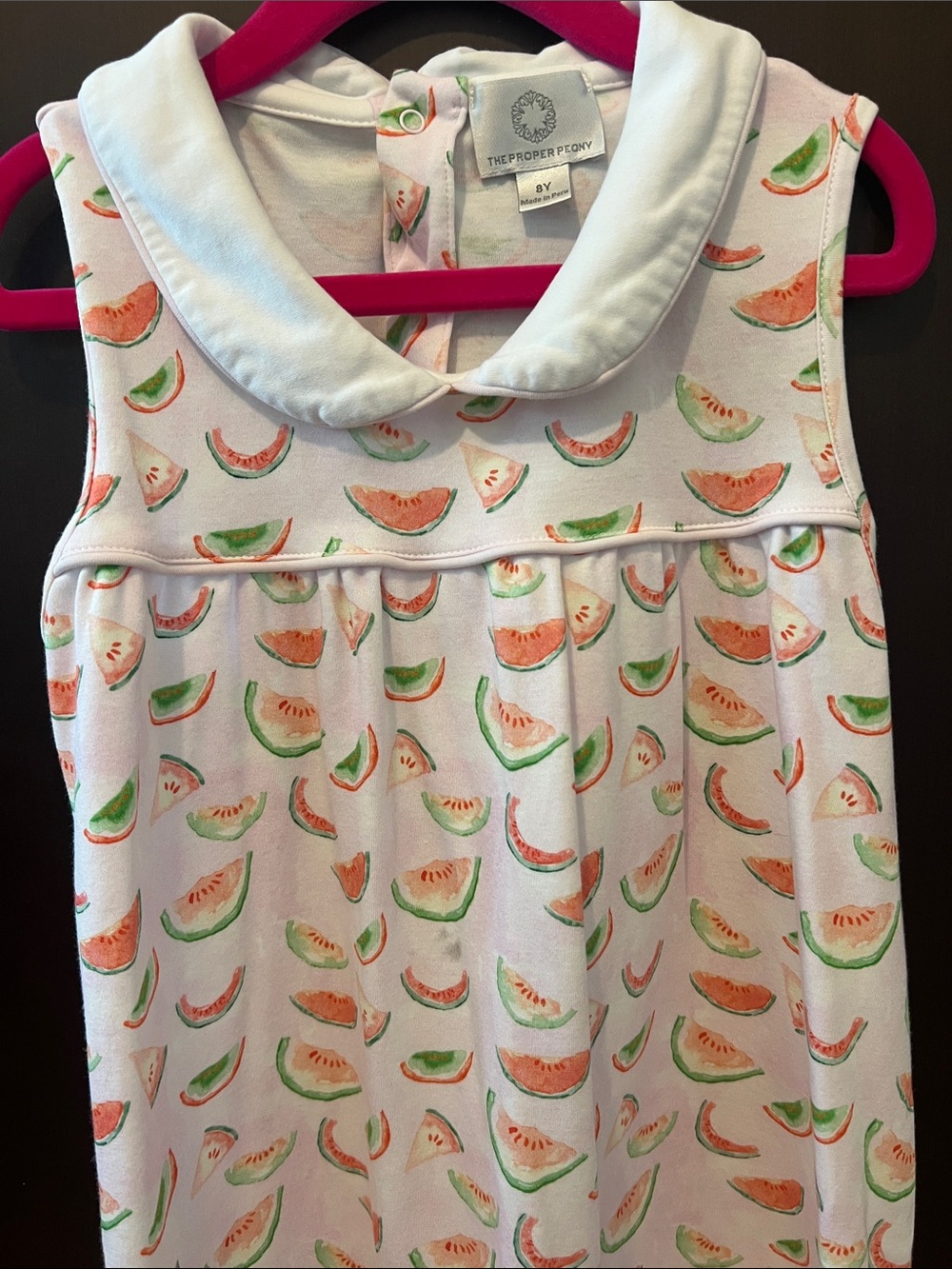 The Proper Peony Girls' Pink Watermelon Print Casual Dress